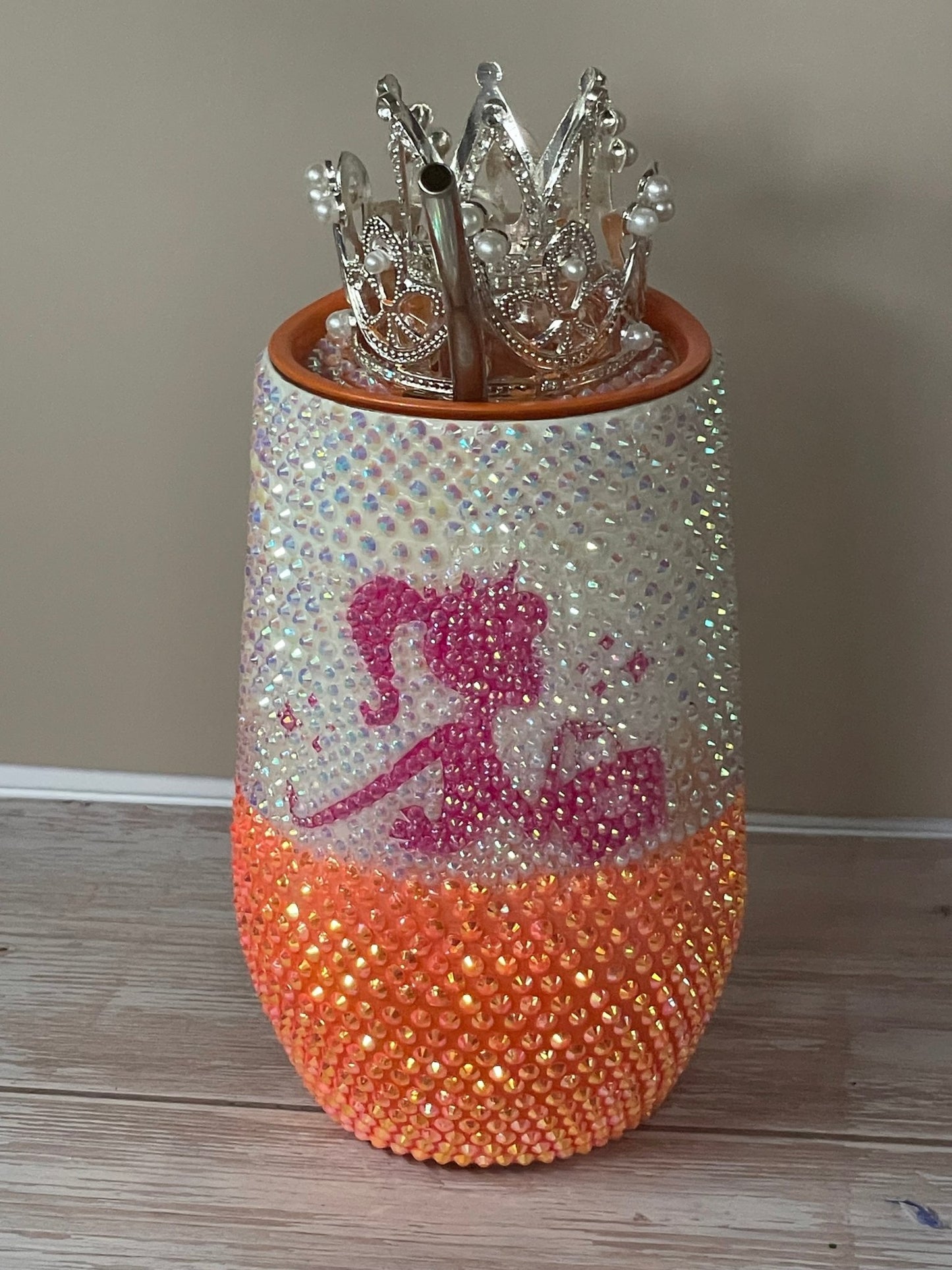 Barbie rhinestone wine tumbler - Caprice Customz LLC