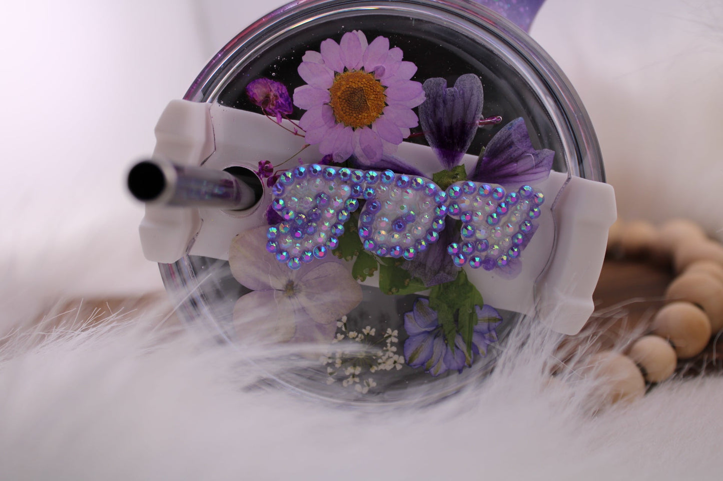 “Blessed” flower and butterfly tumbler - Caprice Customz LLC
