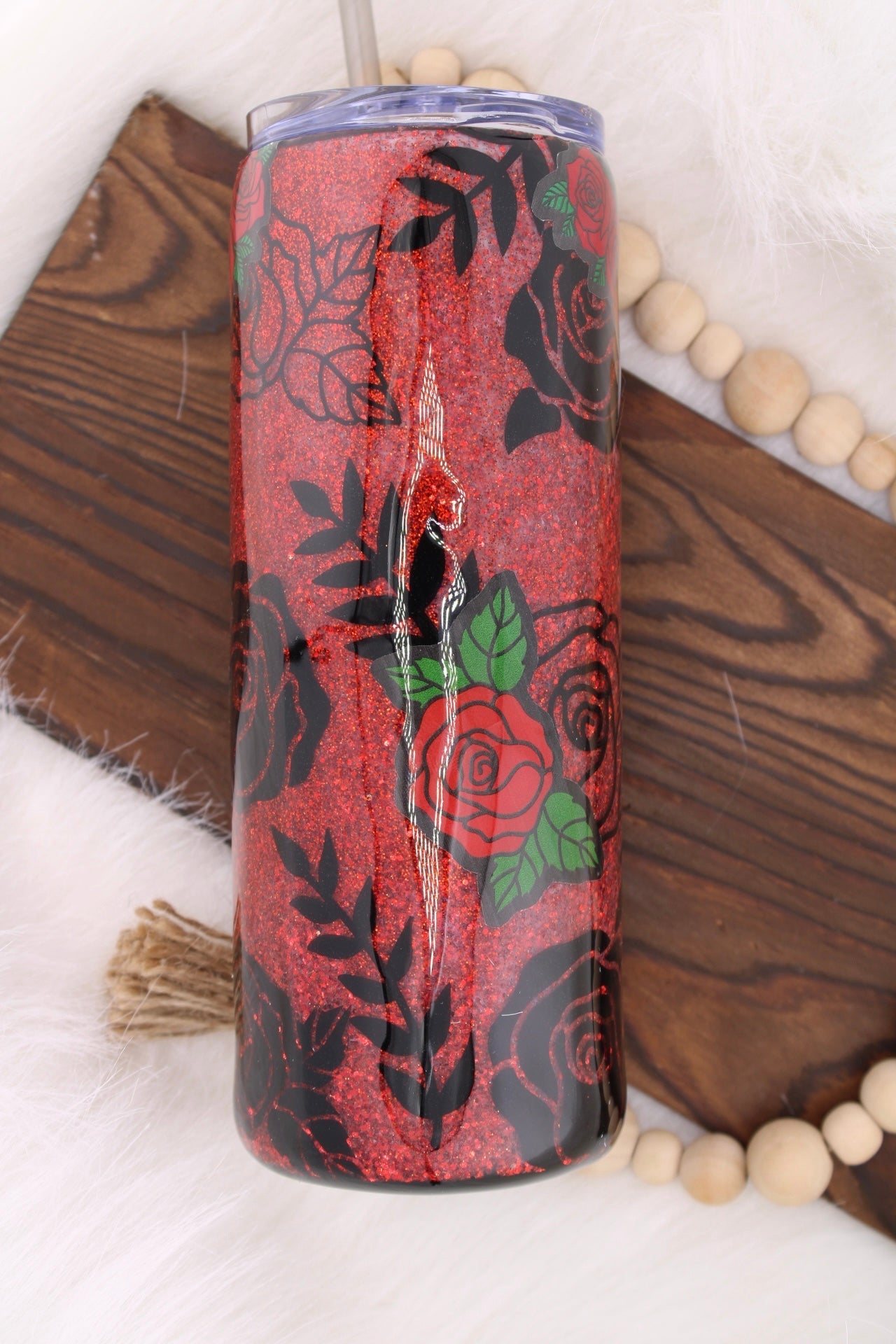 “Roses are red or black” Tumbler - Caprice Customz LLC