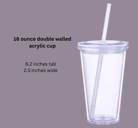 16 Ounce Acrylic Snow Globe Custom Double Wall Tumbler - Caprice Customz LLC
