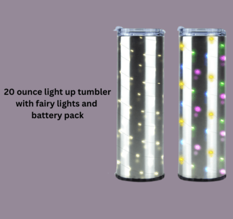 20 Ounce Skinny Custom Lighted Stainless - Steel Tumbler - Caprice Customz LLC