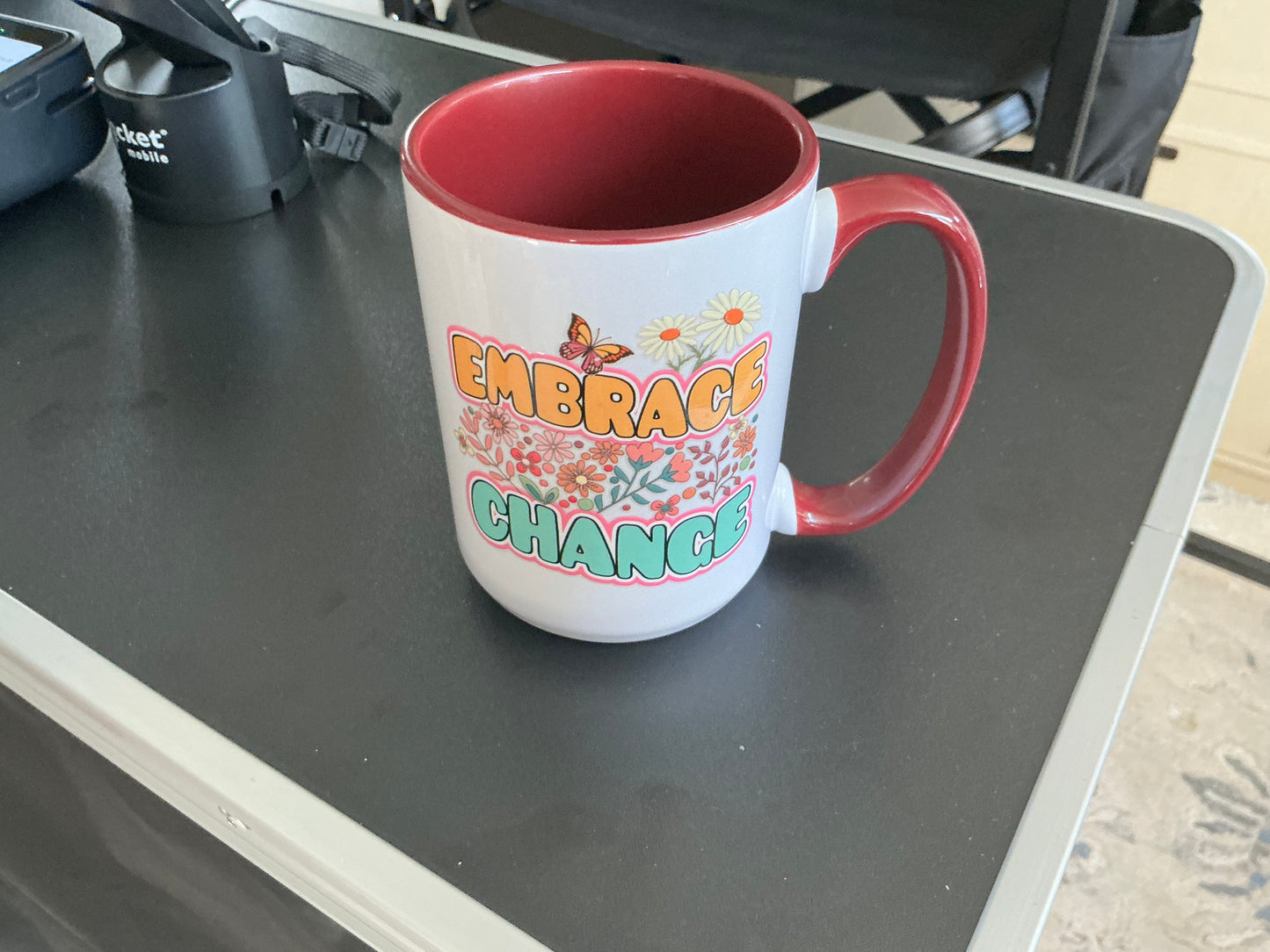 Embrace change mug