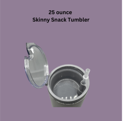 25 ounce Skinny "Snack Top" Insulated Tumbler - Caprice Customz LLC