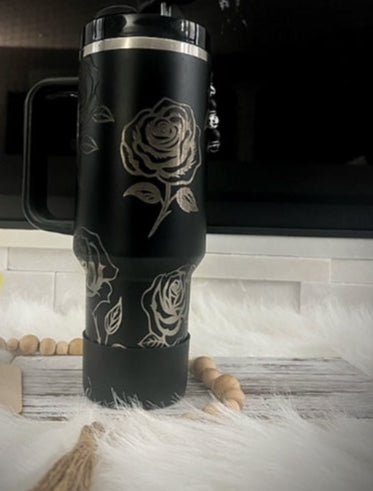 40 - ounce Laser engraved Tumbler w/handle - Caprice Customz LLC