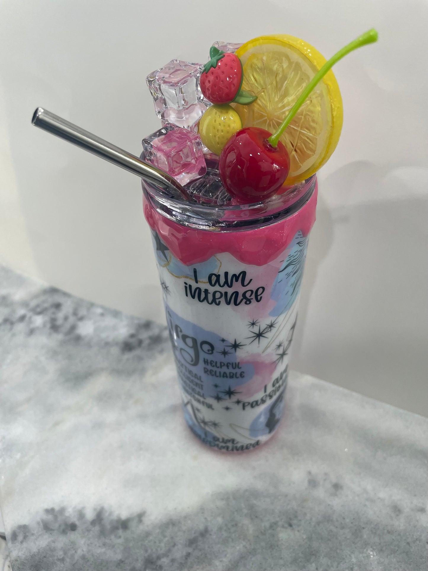 Zodiac “Virgo” fruit themed Tumbler