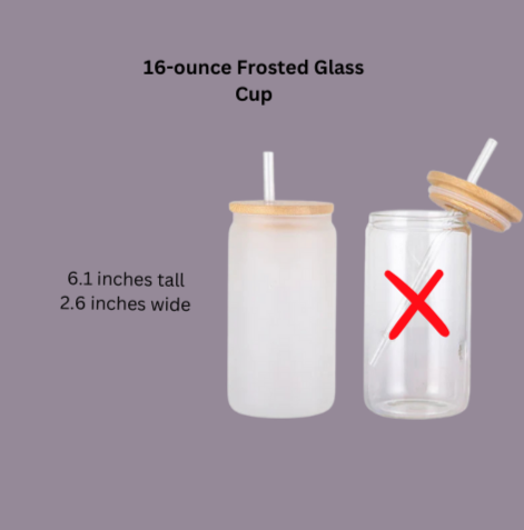 16 ounce Custom Glass Frosted Cup