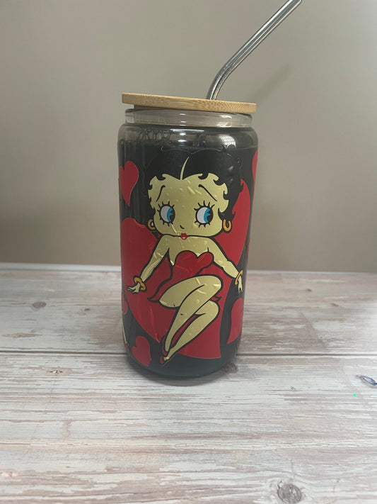 Betty Boop glass Snowglobe Tumbler - Caprice Customz LLC