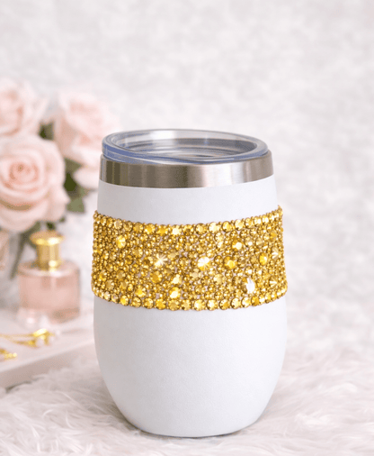 Custom Blinged Tumbler | Rhinestone Wine Tumbler, 20oz Tumbler, 40oz Handle Tumbler - Caprice Customz LLC