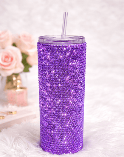 Custom Blinged Tumbler | Rhinestone Wine Tumbler, 20oz Tumbler, 40oz Handle Tumbler - Caprice Customz LLC