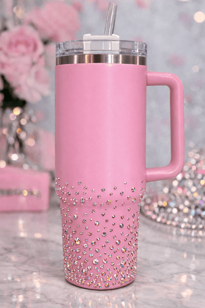 Custom Blinged Tumbler | Rhinestone Wine Tumbler, 20oz Tumbler, 40oz Handle Tumbler - Caprice Customz LLC