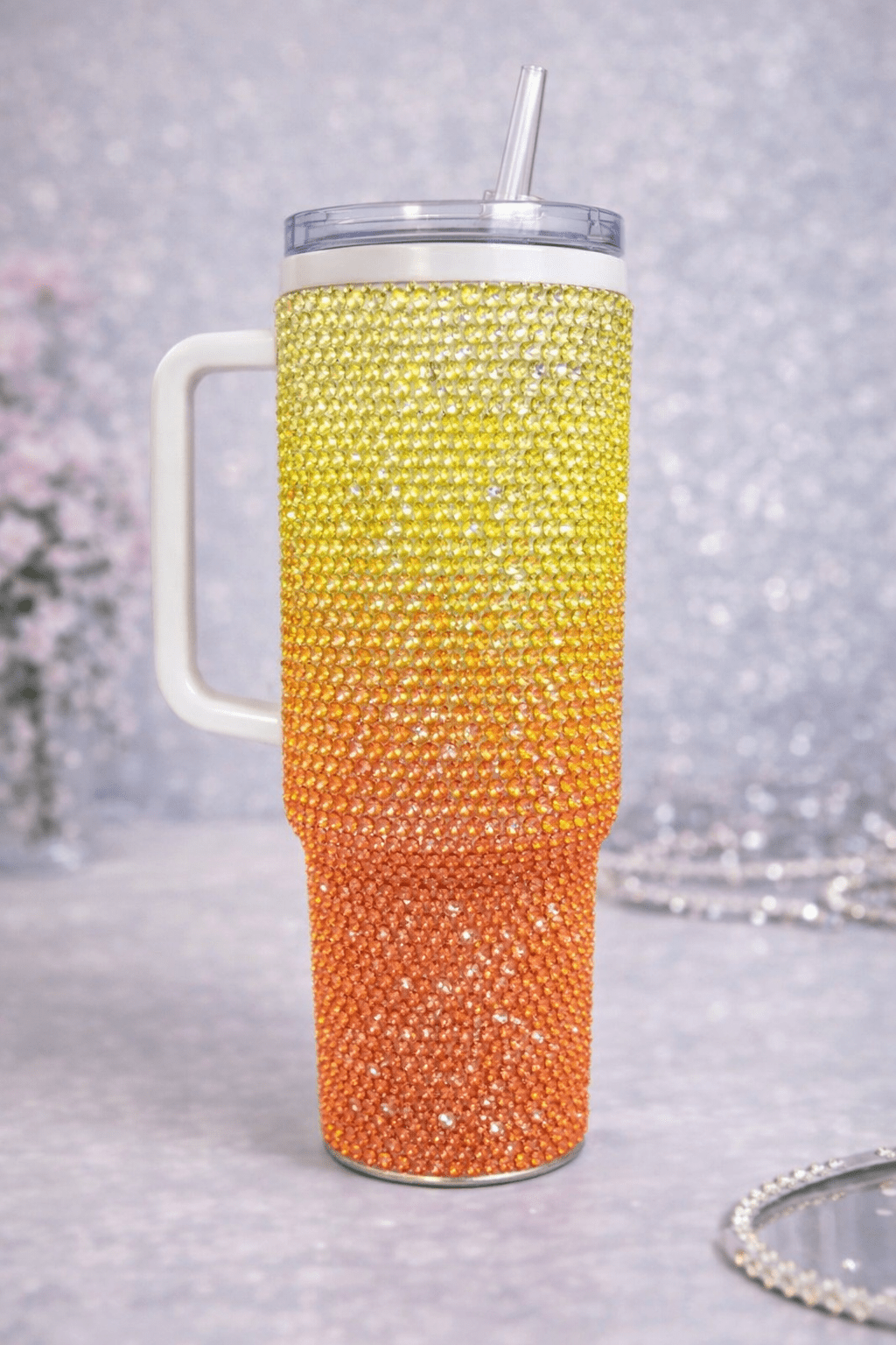 Custom Blinged Tumbler | Rhinestone Wine Tumbler, 20oz Tumbler, 40oz Handle Tumbler - Caprice Customz LLC