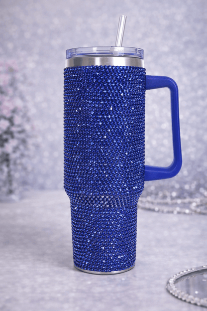 Custom Blinged Tumbler | Rhinestone Wine Tumbler, 20oz Tumbler, 40oz Handle Tumbler - Caprice Customz LLC