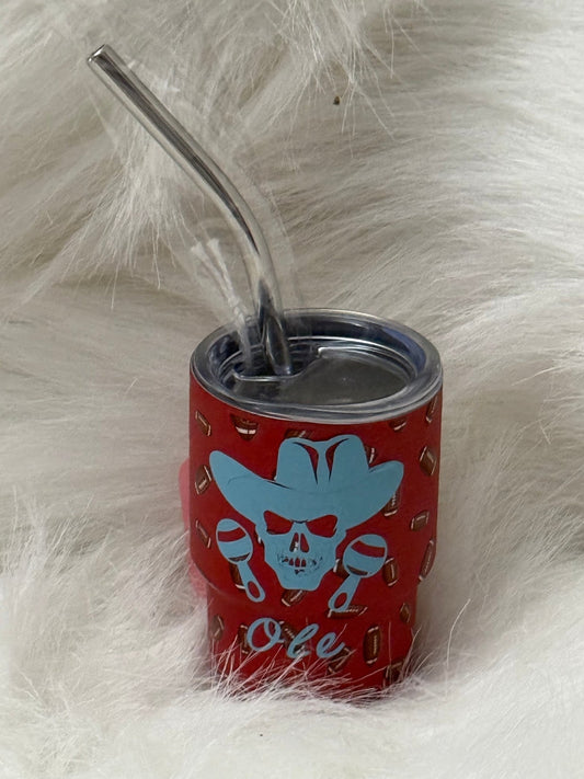 Go team Red mini shot glass tumbler - Caprice Customz LLC