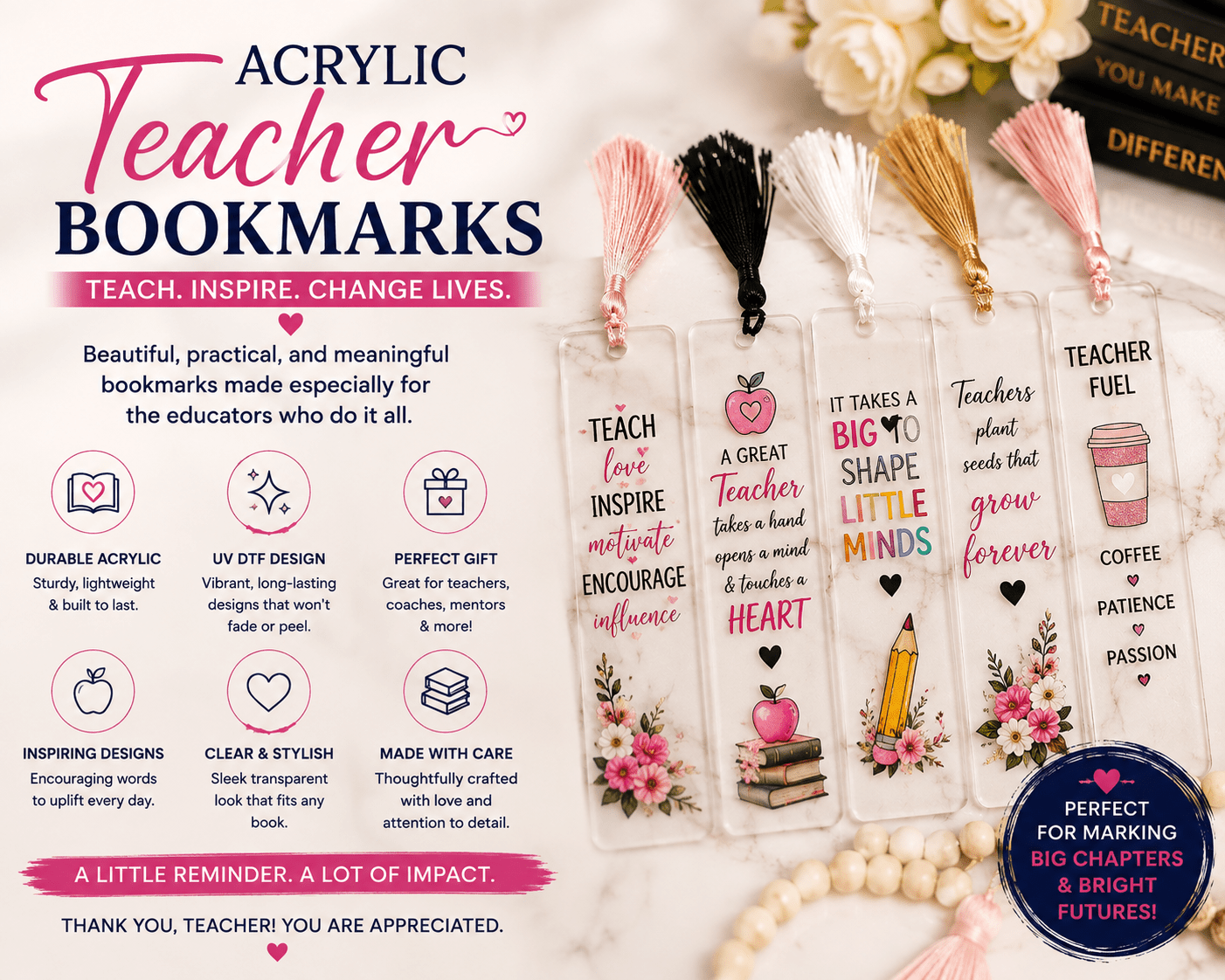 Teacher Bookmarks - Caprice Customz LLC
