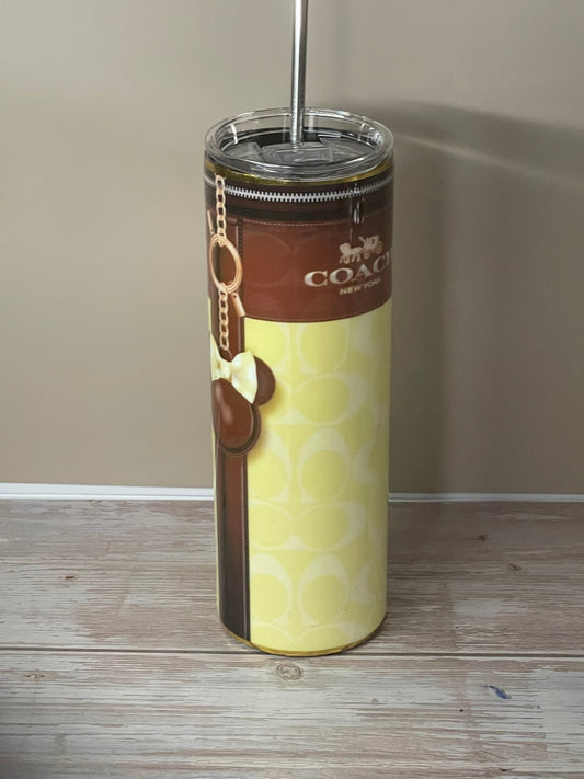 Yellow Coach Purse Tumbler - Caprice Customz LLC